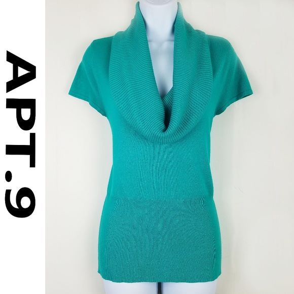 Apt. 9 Sweaters - AQUA (blue/green) COW NECK CAP SLEEVE SWEATER! IN